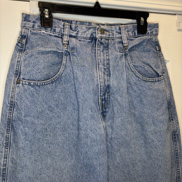 VTG Brittania Jeans Women's 80's Denim Pleated Tapered High Rise 10 Light Wash - Picture 2 of 16
